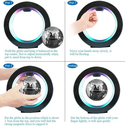 Magnetyczny Globus Lewitujący z Podświetleniem LED