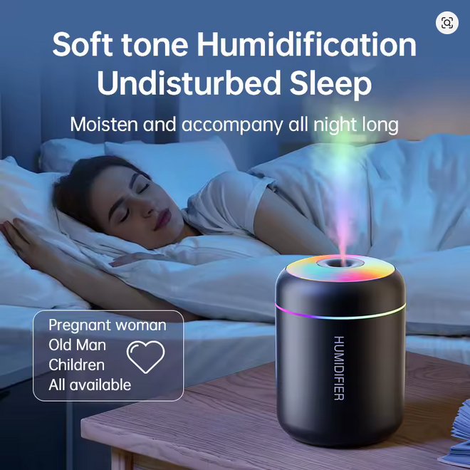 Mini Nawilżacz Powietrza z Podświetleniem LED